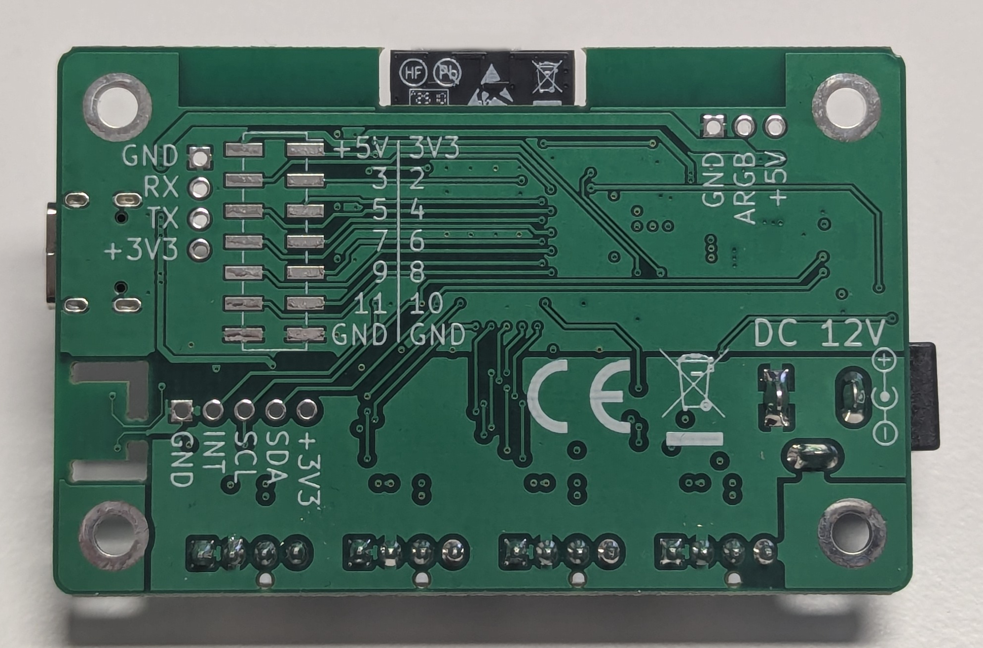 Back view of the board